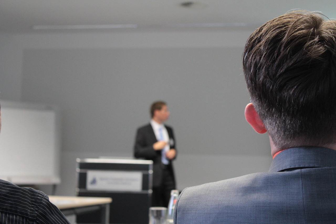 Audience at a trade show or conference event